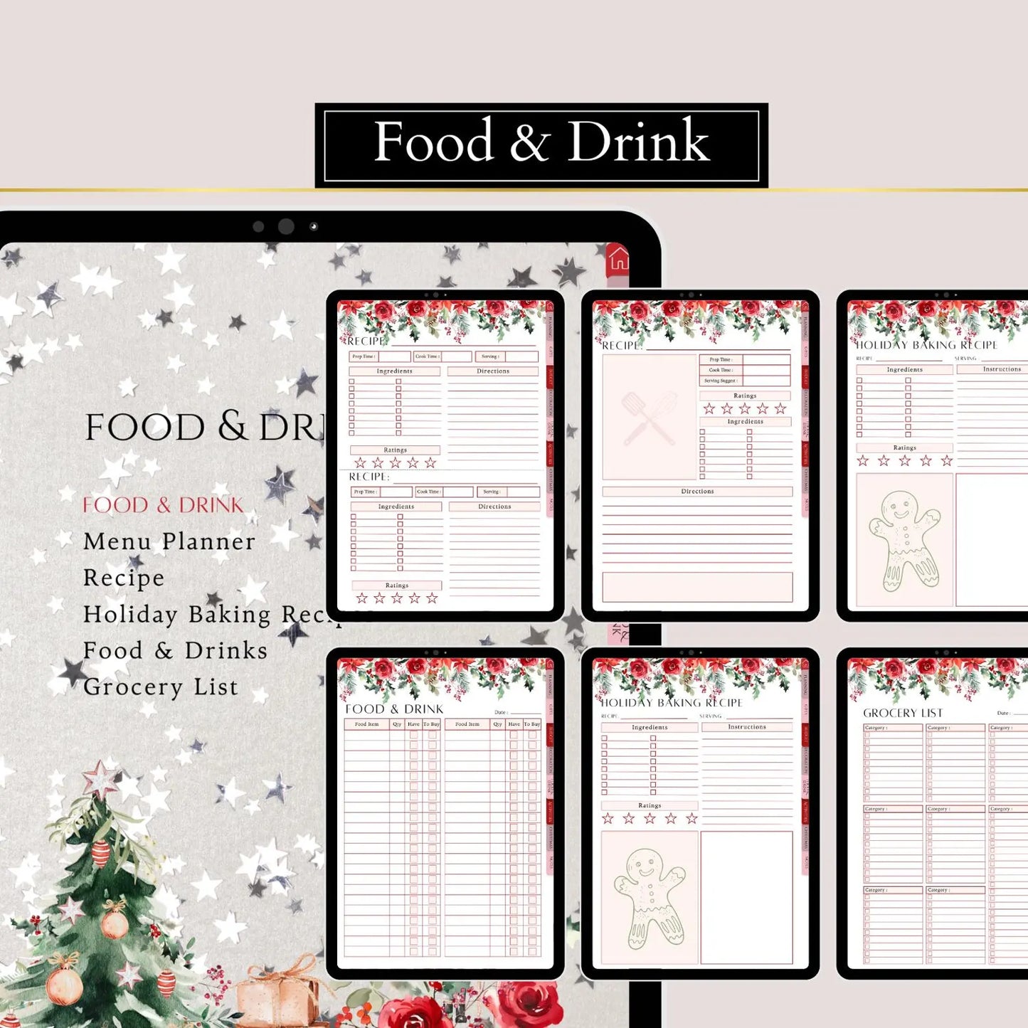 Christmas Planner calendar and checklist layouts