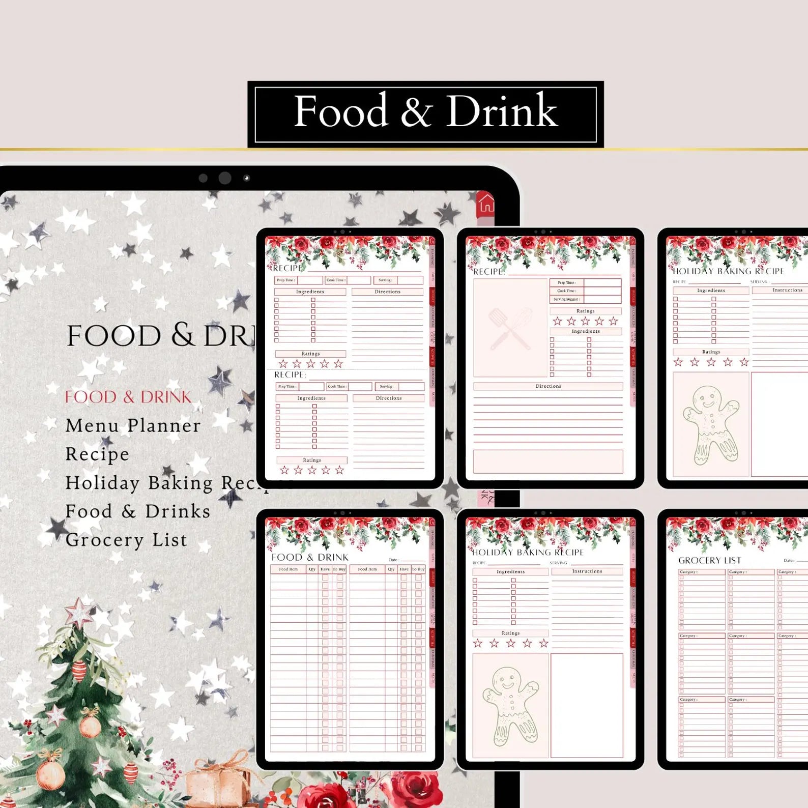 Christmas Planner calendar and checklist layouts