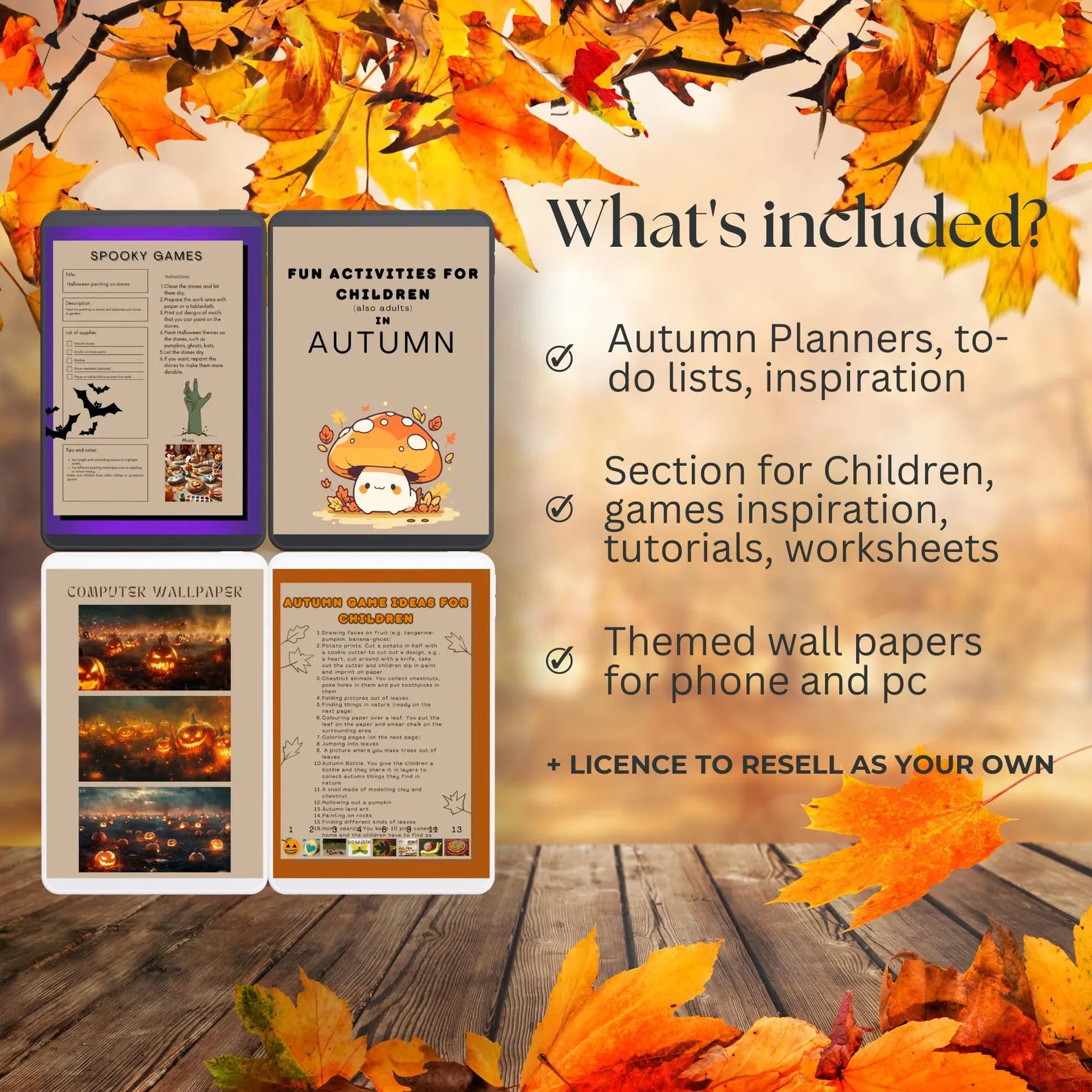 Autumn & Halloween Planner daily and weekly pages