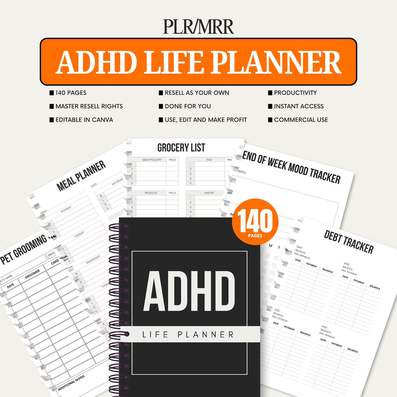 ADHD Life Planner cover design