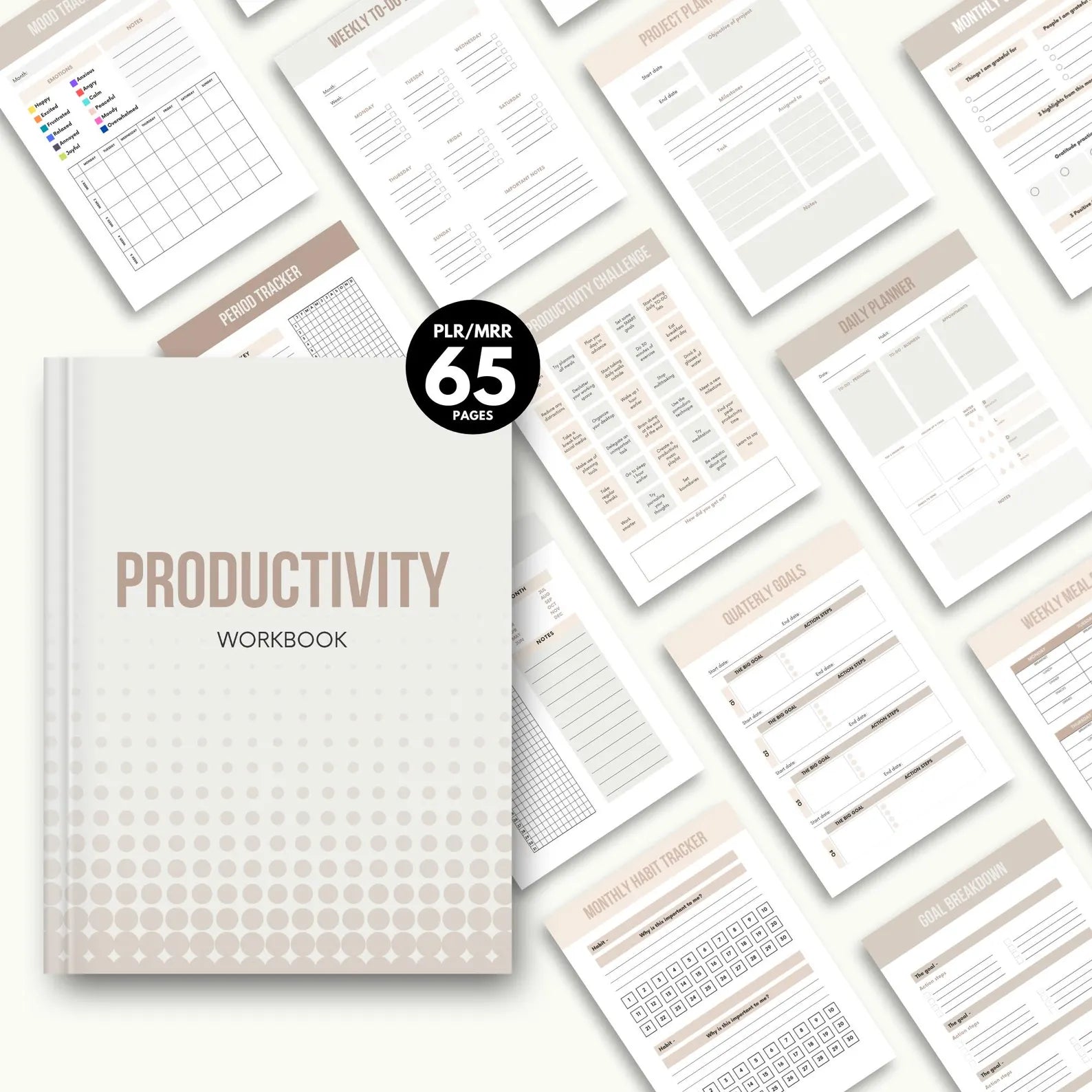 Daily planning pages from Productivity Workbook