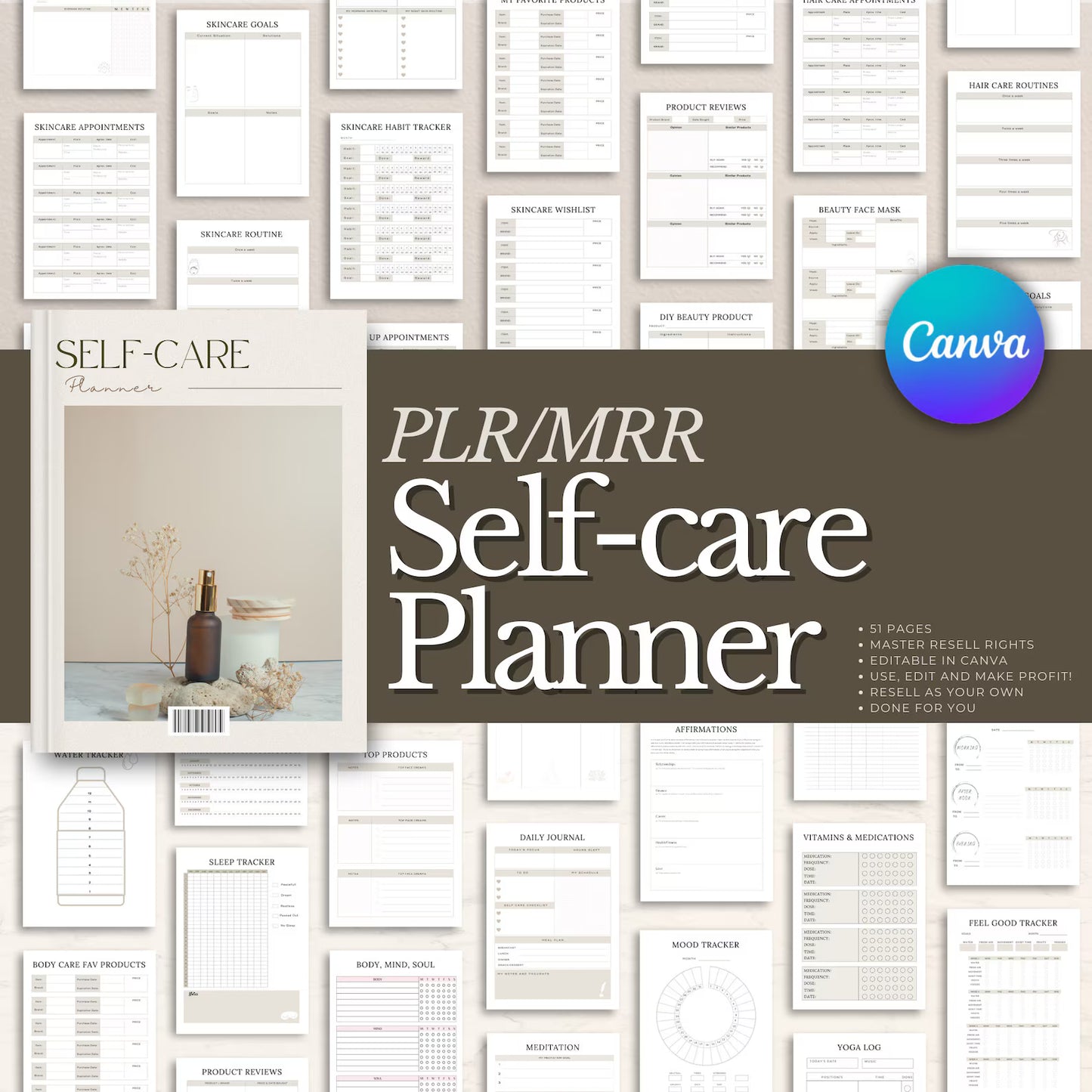 Self-Care Planner cover design