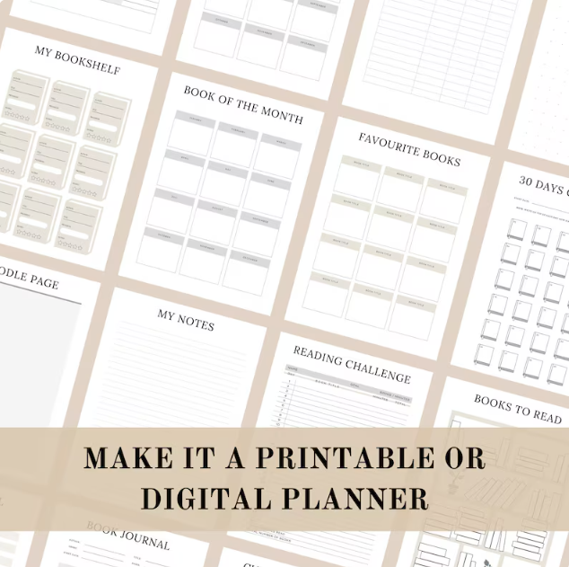 Reading Book Journal review and rating templates