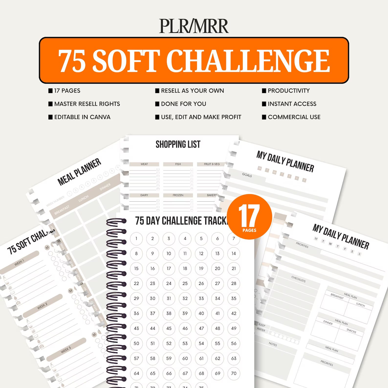 75 Soft Challenge Planner cover design