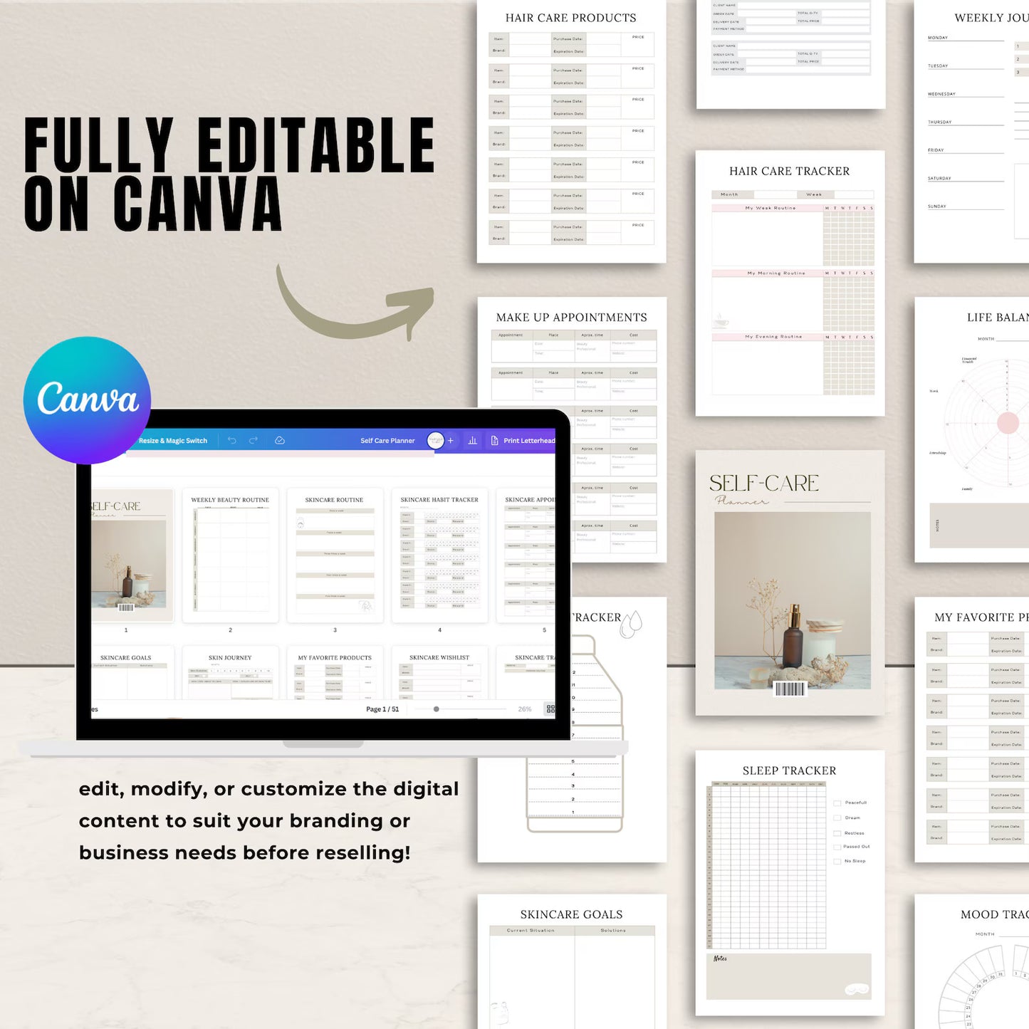 Self-Care Planner for mindfulness and balance