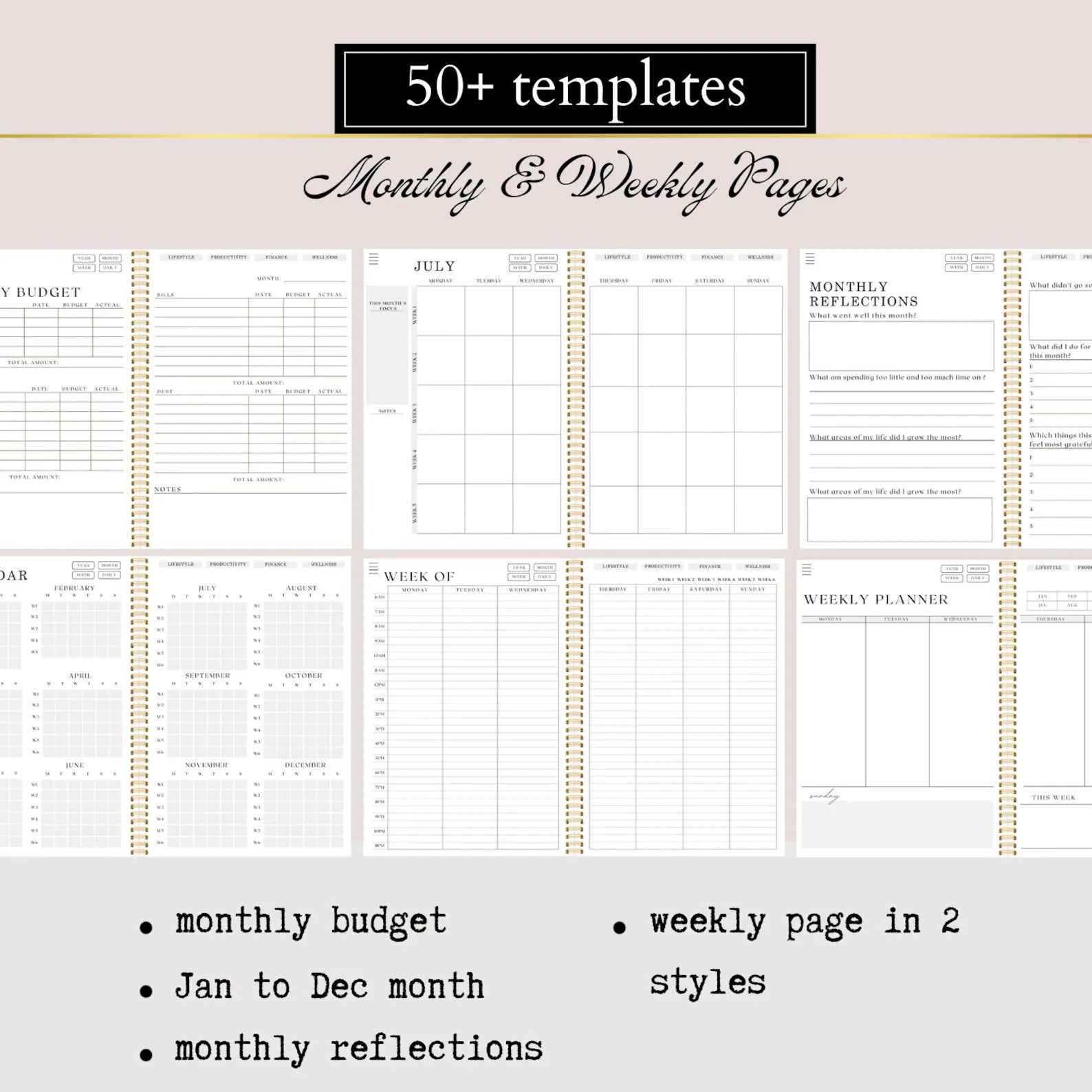 Everyday Clarity Planner weekly layout and habit tracker